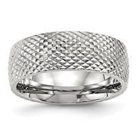 Stainless Steel Polished and Textured 8mm Band view 1