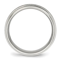 Chisel Stainless Steel Brushed and Polished 7mm Ridged Edge Band view 2