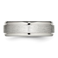 Chisel Stainless Steel Brushed and Polished 7mm Ridged Edge Band view 3