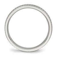 Chisel Stainless Steel Polished and Textured 4mm Band view 2