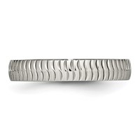 Chisel Stainless Steel Polished and Textured 4mm Band view 3