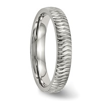 Chisel Stainless Steel Polished and Textured 4mm Band view 4