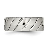Stainless Steel Polished Diamond Cut 8mm Band view 3