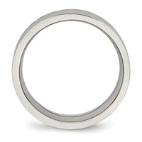 Stainless Steel Polished and Textured Criss Cross Design 6mm Band view 2