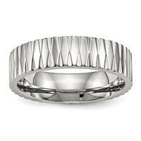 Stainless Steel Polished and Textured 6mm Band view 1