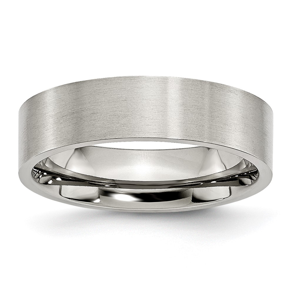 Chisel Stainless Steel Brushed 6mm Flat Band
