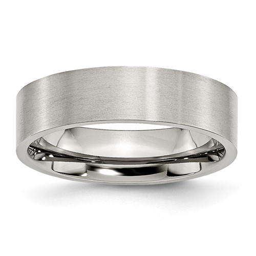 Chisel Stainless Steel Brushed 6mm Flat Band