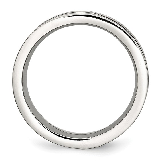 Chisel Stainless Steel Brushed and Polished Brown IP-plated .02 Carat Diamond 8mm Band