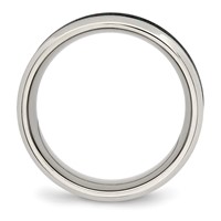 Chisel Stainless Steel Polished Band with Black and Green Carbon Fiber Inlay 8mm view 2