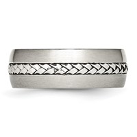 Chisel Stainless Steel Brushed and Polished Braided 8mm Band view 3