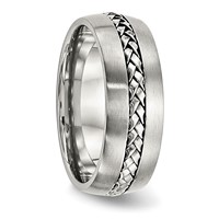 Chisel Stainless Steel Brushed and Polished Braided 8mm Band view 4