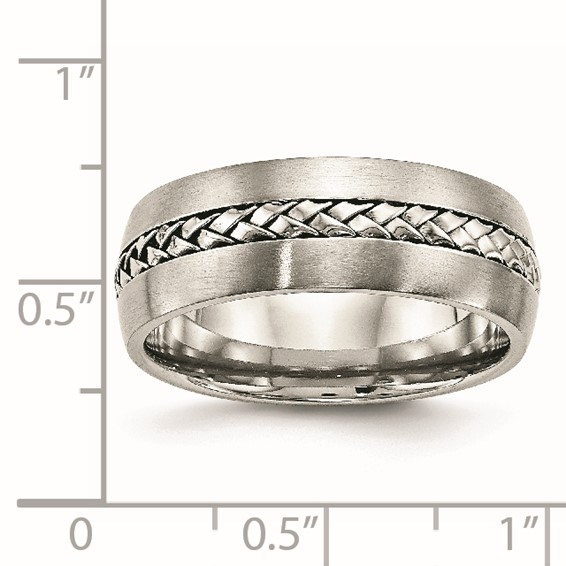 Chisel Stainless Steel Brushed and Polished Braided 8mm Band