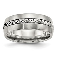 Chisel Stainless Steel Brushed and Polished Braided 8mm Band view 1