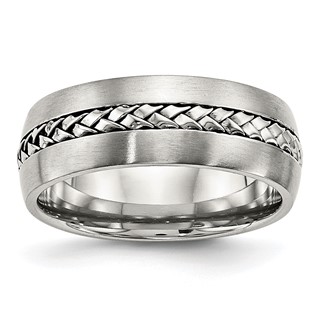 Chisel Stainless Steel Brushed and Polished Braided 8mm Band