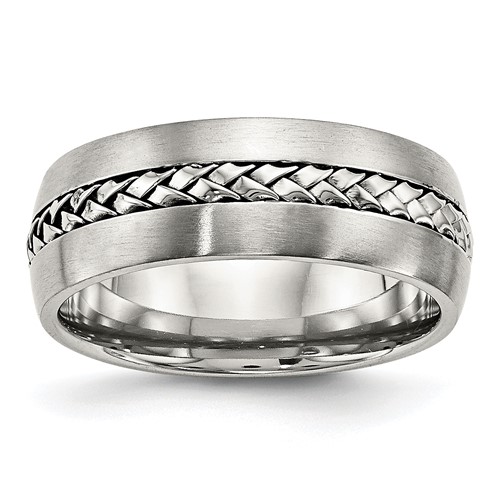 Chisel Stainless Steel Brushed and Polished Braided 8mm Band