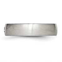 Chisel Stainless Steel Brushed Band with CZ Half Round 5.5mm view 3
