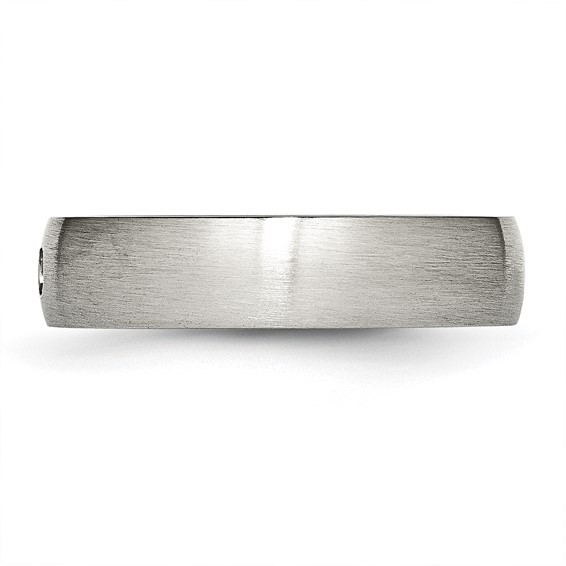 Chisel Stainless Steel Brushed with CZ Half Round 5.5mm Band