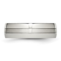 Chisel Stainless Steel Brushed and Polished 6.5mm Grooved Band view 3