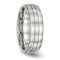 Chisel Stainless Steel Brushed and Polished 6.5mm Grooved Band view 4