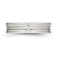 Stainless Steel Polished Ridged 5mm Band view 3