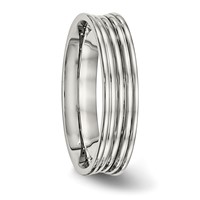 Stainless Steel Polished Ridged 5mm Band view 4