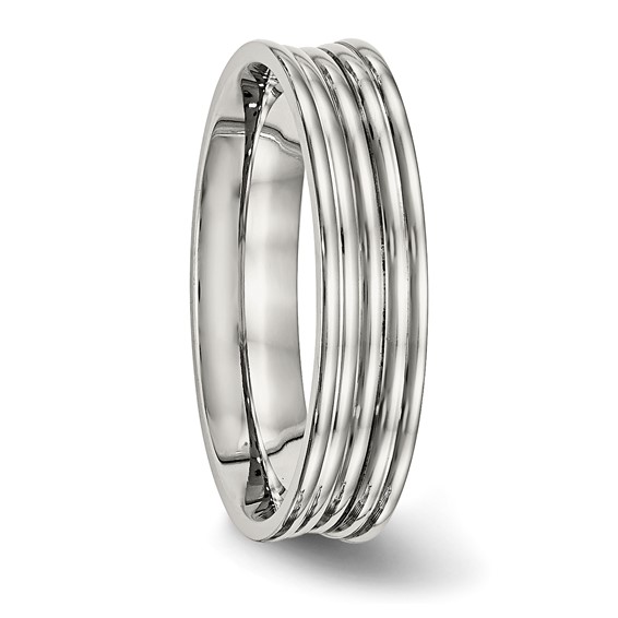 Stainless Steel Polished Ridged 5mm Band