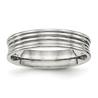 Stainless Steel Polished Ridged 5mm Band view 1