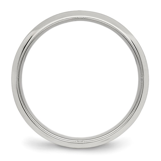 Stainless Steel Polished w/Brushed Center Ridged 5mm Band