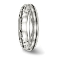 Stainless Steel Polished Band with Brushed Center Ridged 5mm view 4