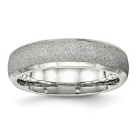 Chisel Stainless Steel Polished Laser Cut 6mm Band view 1