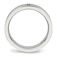 Stainless Steel Brushed Band with CZ 6mm Grooved view 2
