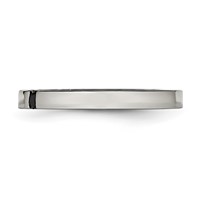 Chisel Stainless Steel Polished 3 Stone Black CZ 2.5mm Flat Band view 3