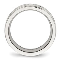 Chisel Stainless Steel Brushed and Polished Twisted 7mm Band view 2