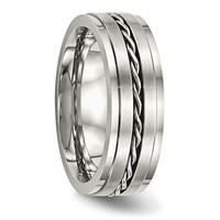 Chisel Stainless Steel Brushed and Polished Twisted 7mm Band view 4