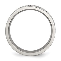 Chisel Stainless Steel Brushed Band with Engraved Trinity Symbol 6mm view 2