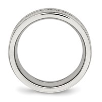 Stainless Steel Brushed and Polished Twisted 7mm Band view 2
