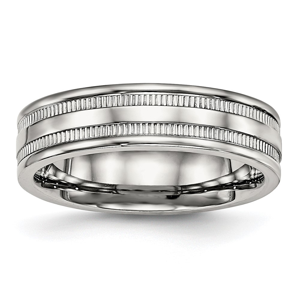 Stainless Steel Polished 6mm Grooved Band