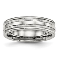 Stainless Steel Polished 6mm Grooved Band view 1