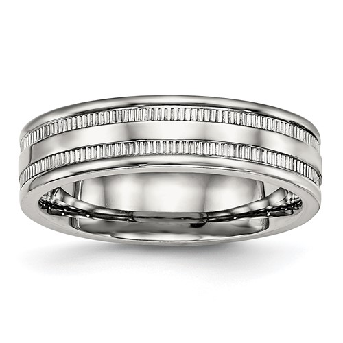 Stainless Steel Polished 6mm Grooved Band