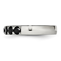 Chisel Stainless Steel Polished Black CZ 4mm Band view 3