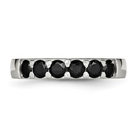 Chisel Stainless Steel Polished Black CZ 4mm Band view 4