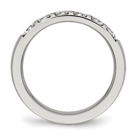 Chisel Stainless Steel Polished CZ 4mm Band view 2