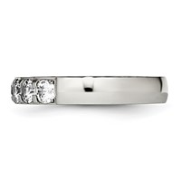 Chisel Stainless Steel Polished CZ 4mm Band view 3