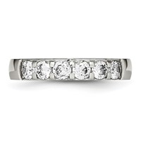 Chisel Stainless Steel Polished CZ 4mm Band view 4