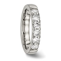 Chisel Stainless Steel Polished CZ 4mm Band view 5