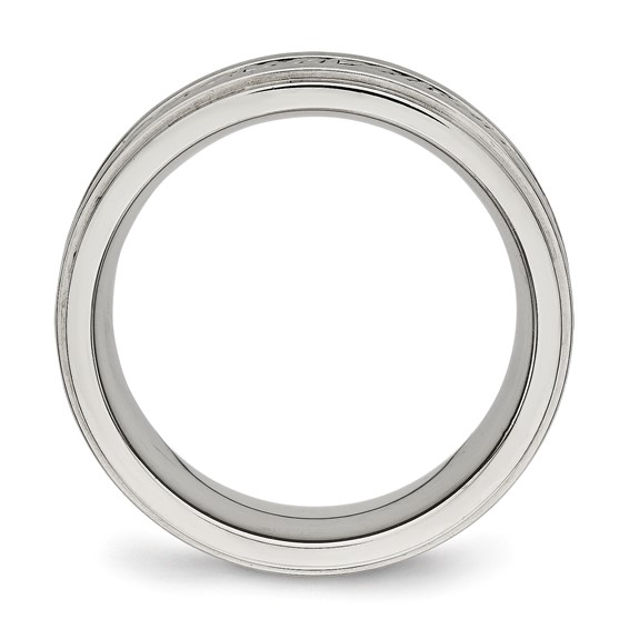 Chisel Stainless Steel Brushed and Polished Braided 7mm Band