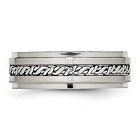 Chisel Stainless Steel Brushed and Polished Braided 7mm Band view 3