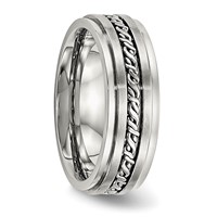 Chisel Stainless Steel Brushed and Polished Braided 7mm Band view 4