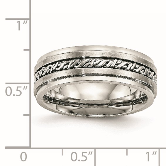 Chisel Stainless Steel Brushed and Polished Braided 7mm Band