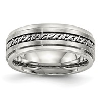 Chisel Stainless Steel Brushed and Polished Braided 7mm Band view 1